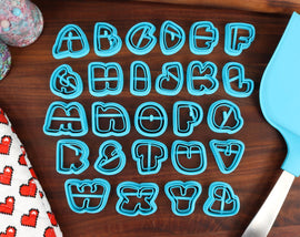 Bubble Graffiti FONT Cookie Cutters - Rounded Street Letters - Fondant Letters, Letters for Cake Decorating - Street Art - Graffiti Letters