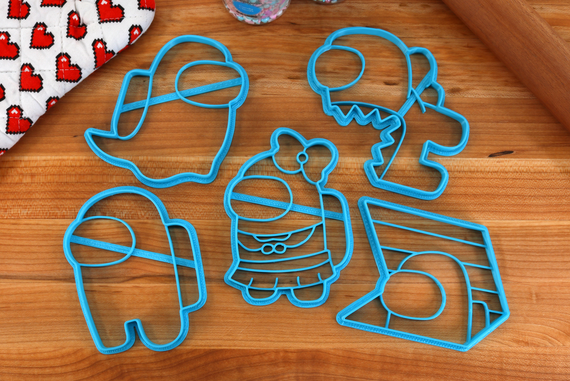 Among Us Cookie Cutters - Imposter, Vent, Schoolgirl Crewmate, Ghost Crewmate, Normal Crewmate
