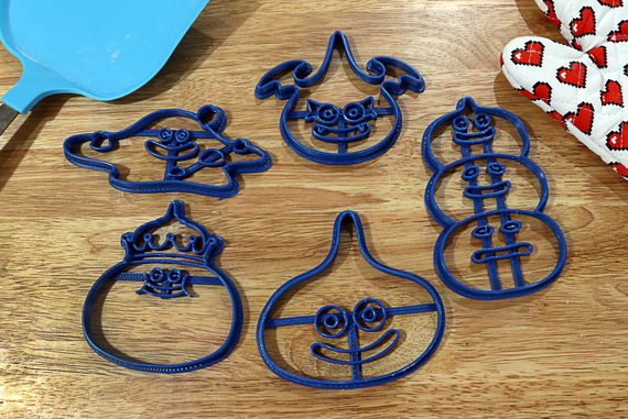 Dragon Quest Slime Cookie Cutters- King Slime, Liquid Slime, Slime Stack, Dark Slime, Slime
