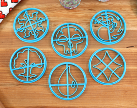 MTG Mana Symbols Cookie Cutters - Mountain, Island, Swamp, Plains, Forest, Waste