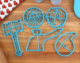 Phoenix Wright Cookie Cutters- Edgeworth, Judge Gavel, Maya Magatama, Phoenix Attorney Badge, Phoenix Point