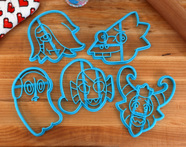 Undertale Cookie Cutters - Undyne, Alphys, Mettaton, Asgore, Napstablook