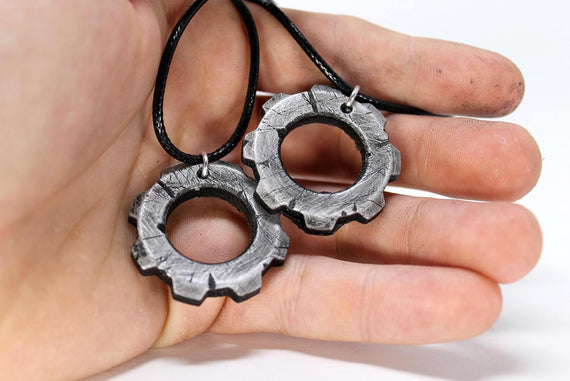 gears of war cog tags Cogtag Pendant Necklace / Keychain