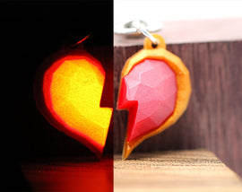 Zelda Companion Heart Container Glow in the Dark Necklace/ Keychain for Legend of Zelda Gamers and Video Game Lovers