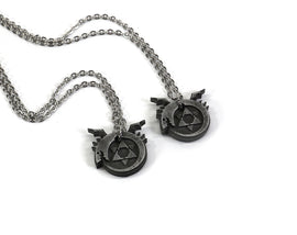 Full Metal Alchemist Ouroboros Symbol-Aluminum Metal Charm Necklace Pin for FMA Cosplay-Homunculi