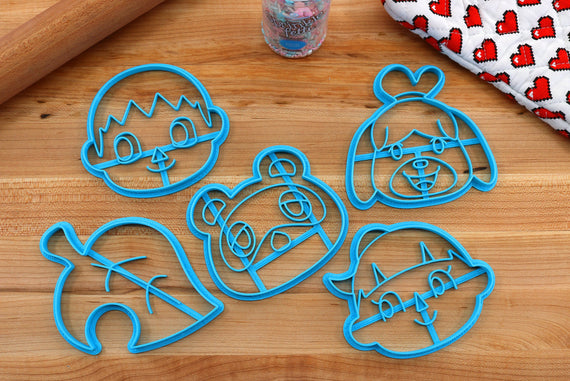 Animal Crossing Cookie Cutters - Tom Nook, Isabelle, Male Villager, Female Villager, Item Leaf - New Horizons /  Nintendo Gift