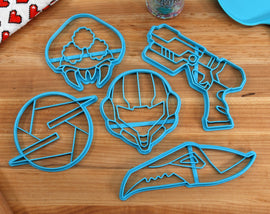 Metroid Cookie Cutters - Metroid, Ridley Face, Samus Mask, Samus Sidearm, Screw Attack - Metroid Prime /  Nintendo Gift