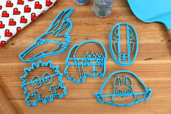 Spirited Away Cookie Cutters - Chihiro, Boh Mouse, Haku Dragon, No Face, Soot Sprite