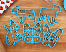 French Bulldog Cookie Cutters - Cutesy Frenchie, Frenchie Outline, Frenchie Sitting, Frenchie Stack - Gift for French bulldog Owner
