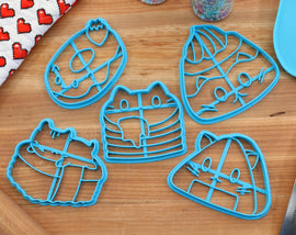 Food Cat Cookie Cutters - Donut Cat, Flan Cat, Onigiri Cat, Pancake Cat, Sushi Cat - Cute Cat Gift - Cat Baking