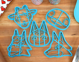 Animal Crossing Villagers Set 3 Cookie Cutters - Audie, Fang, Roald, Sherb, Tangy  - New Horizons /  Nintendo Gift