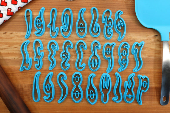 Gerudo FONT Cookie Cutters - Fondant Letters, Letters for Cake decorating