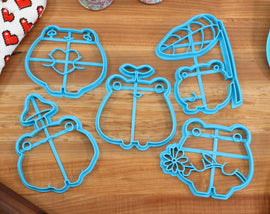 Cute Frogs Cookie Cutters - Flower Frog, Heart Frog, Umbrella Frog - Gift for Frog Lovers