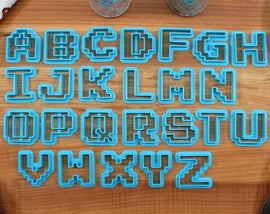 Pixel FONT Cookie Cutters - RPG Menu Text, Fondant Letters, Letters for Cake decorating