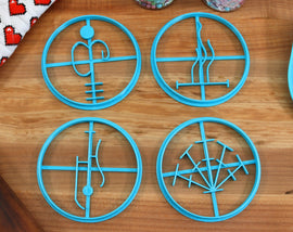 Lovecraft Outer Gods Cookie Cutters Set 2 - Unbegotten, Green Flame Tulzscha, Crawling Chaos Nyarlethotep, Abyss Lord Nodens
