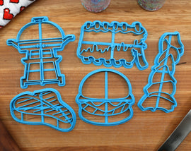 Grilling Cookie Cutters - Steak, Ribs, Kebab, Hamburger, Grill - Fathers Day Cookie
