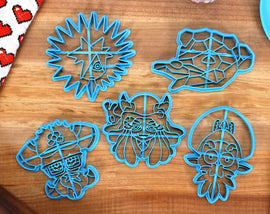 Splatoon 2 Cookie Cutters Set 2 - Flow and Craymond, Mr Grizz, Spyke, DJ Octavio, Captain Cuttlefish - Splatoon 3 / Nintendo baking