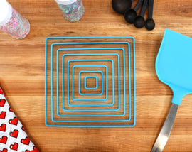 XL Square Cookie Cutters - 8 in through 1 In Concentric All Sizes included - Square Cakes or Cookie Towers