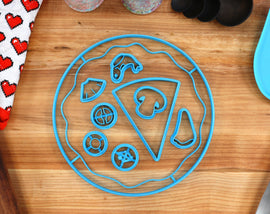 XL Pizza Cookie Cutters - Pizza, Pizza Slice, Mushroom, Pepperoni, Anchovy - Make your own Cookie Pizza