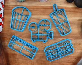 Movie Cookie Cutters - Movie Drink, Movie Popcorn, Movie Projector, Movie Screen, Movie Ticket - Movie Lover Gift