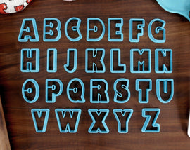 Bold FONT Cookie Cutters - Showcard font, Bold Letters, Fancy Letters for Cake, Cake Decorating - Fondant Letters