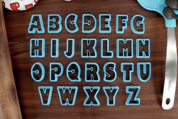 Bold FONT Cookie Cutters - Showcard font, Bold Letters, Fancy Letters for Cake, Cake Decorating - Fondant Letters