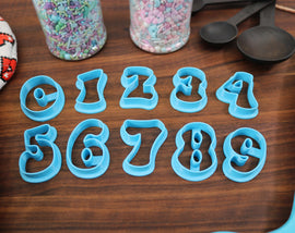 Groovy Numbers FONT Cookie Cutters - 70s Baking, 80s Baking Fondant Letters, Letters for Cake decorating