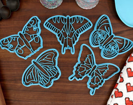 Butterfly Cookie Cutters Set 1 - Monarch Butterfly, Ulysses Butterfly, Tiger Swallowtail, Peacock Butterfly, 88 Butterfly - Butterfly Gift