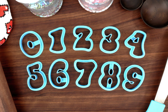Groovy Numbers FONT Cookie Cutters - 70s Baking, 80s Baking Fondant Letters, Letters for Cake decorating
