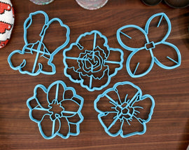 Spring Flower Cookie Cutters Set 2 - Lilac Cookie, Hibiscus Cookie, Snapdragon Cookie, Gladiolus Cookie - Spring Cookie Cutter