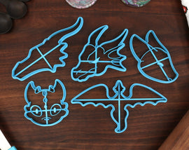 Cute Dragon Cookie Cutters - Dragon Outline, Flying Dragon, Cute Dragon Face - Dragon Lover, Dragon Gift