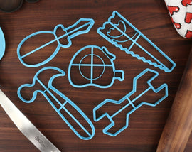 Set of Tools Cookie Cutters, Set 1 - Hammer, Handsaw, Measuring Tape, Screwdriver, Wrench -  Handyman Necessities