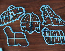 Komondor Dog Cookie Cutters - Komie Face, Kom Mop, Komondor Outline, Sitting, Stack - Gift for Komondor Owner