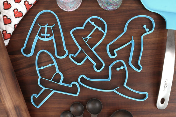 Fresno Nightcrawler Cookie Cutters - Creeping Nightcrawler, Sexy Nightcrawler, Silly Nightcrawler, Spitting, Doing a Split - Cryptid Cookies