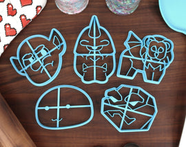 Fantasy Monsters Cookies, Set 1 - Chimera, Cylops, Goblin, Slimey Slime, Stone Golem - Cookie Cutters