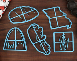 Missouri Cookie Cutters - BBQ Square Rib, Elephant Rock, Gateway Arch, Hiking Sign, Missouri State - MO Gift Idea