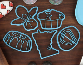 Minnesota Cookie Cutters - Blueberry Muffin, Bundt Cake, Lady Slipper, Lake Superior Agate, Minnesota Outline - MN Gift Idea