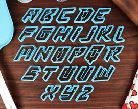 Cyberpunk Car FONT Cookie Cutters - Fondant Letters, Letters for Cake decorating - Cookie Letters