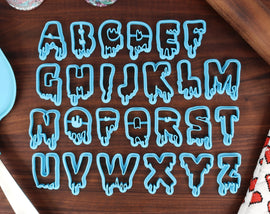 Bloody Halloween FONT Cookie Cutters - Fondant Letters, Letters for Cake decorating - Bleeding Letters for Valentine