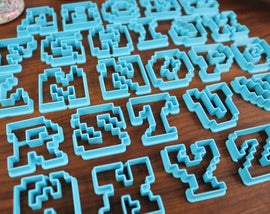 Alucard 8 Bit Pixel FONT Cookie Cutters - RPG Menu Text, Fondant Letters, Letters for Cake decorating - Vampire Hunting
