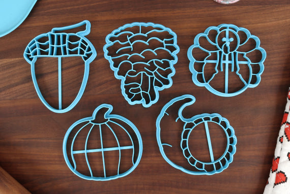 Autumn Season Cookie Cutters - Foam Finger, Football, Chest Gear, Football Helmet, Tackling Dummy - Vivid Autumn, Fall Seasons Gift Idea