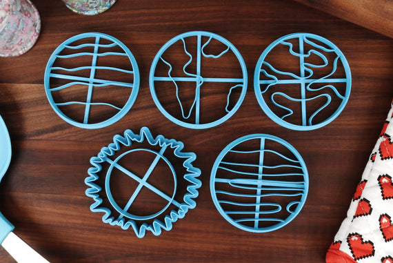 Solar System Cookie Cutters, Set 1 - Earth, Mars, Mercury, Venus, The Sun - Space Traveler Gift - Astronaut Gifts