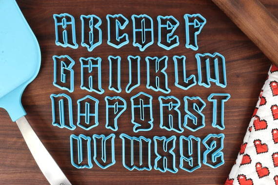 Medieval Scroll FONT Cookie Cutters - Fondant Letters, Letters for Cak –  LootCaveCo