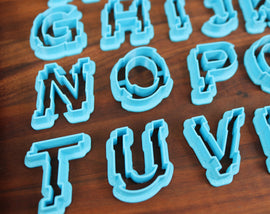Glitchy Cyberpunk FONT Cookie Cutters - Futuristic Letters, Fondant Letters, Letter for Cake decorating - Neo Noir Case Solving