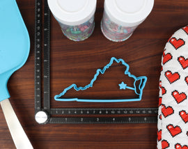 Virginia Cookie Cutters - American Dogwood, Cracked Peanut, Foxhound Face, Pentagon, Virginia Outline - VA Gift Idea