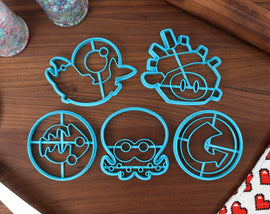 Splatoon Icons Cookie Cutters - Golden Salmon Egg, Octoling Symbol, Power Egg, Splatoon Cash, Super Sea Snail - Splatoon 3 / Nintendo baking