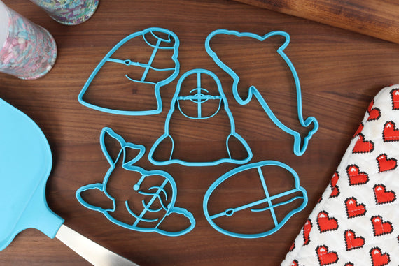 Blissful Belugas Cookie Cutters - Beluga Face, Beluga Outline, Beret Beluga, Detailed Beluga, Staring Beluga - Cute Beluga Cutters