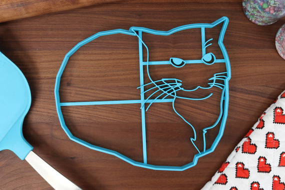 XL 8 Inch Maxwell The Cat Cookie Cutter - Cat Memes - Maxwell Meme Cat - Large Cookies for Holiday Parties