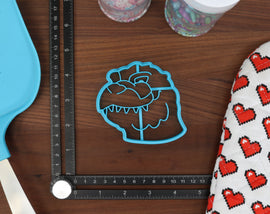 King Lizard Kaiju Cookie Cutters - Atomic Breath, Cash Money Lizard, Cute Kaiju Lizard, Kaiju Outline, Smiling Kaiju Lizard - Kaiju Cookies