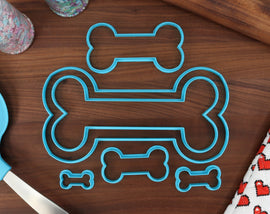 XL Dog Bone Cookie Cutters - 9in Through 1in - Concentric Cutter - All Sizes included - Decorative Fondant Cakes & Cookie Towers